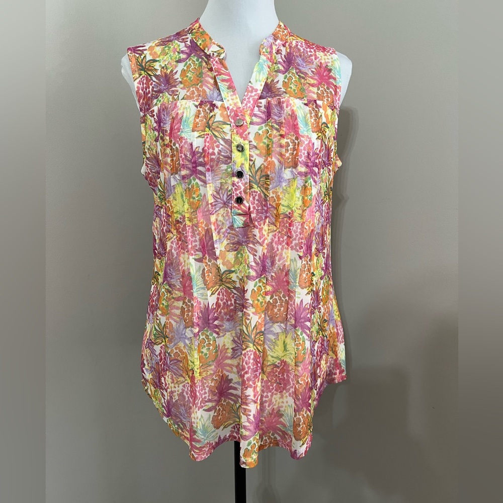 New! Floral Sleeveless Women's Top - Multicolor